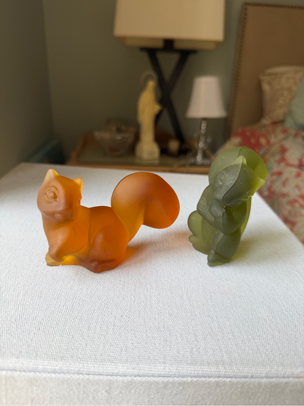 VTG Fostoria Glass Squirrel Figurine - Orange and Green (2) - Picture 2 of 8